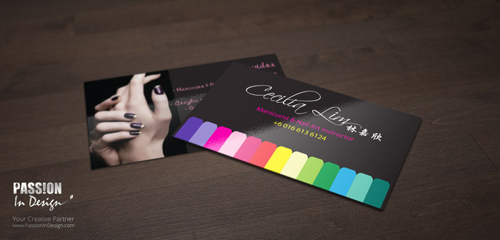 Business Card Printing & Delivery 名片设计影印及送货 - Cecelia Nail Artist