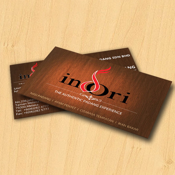 Indori Restaurant Name Card Design