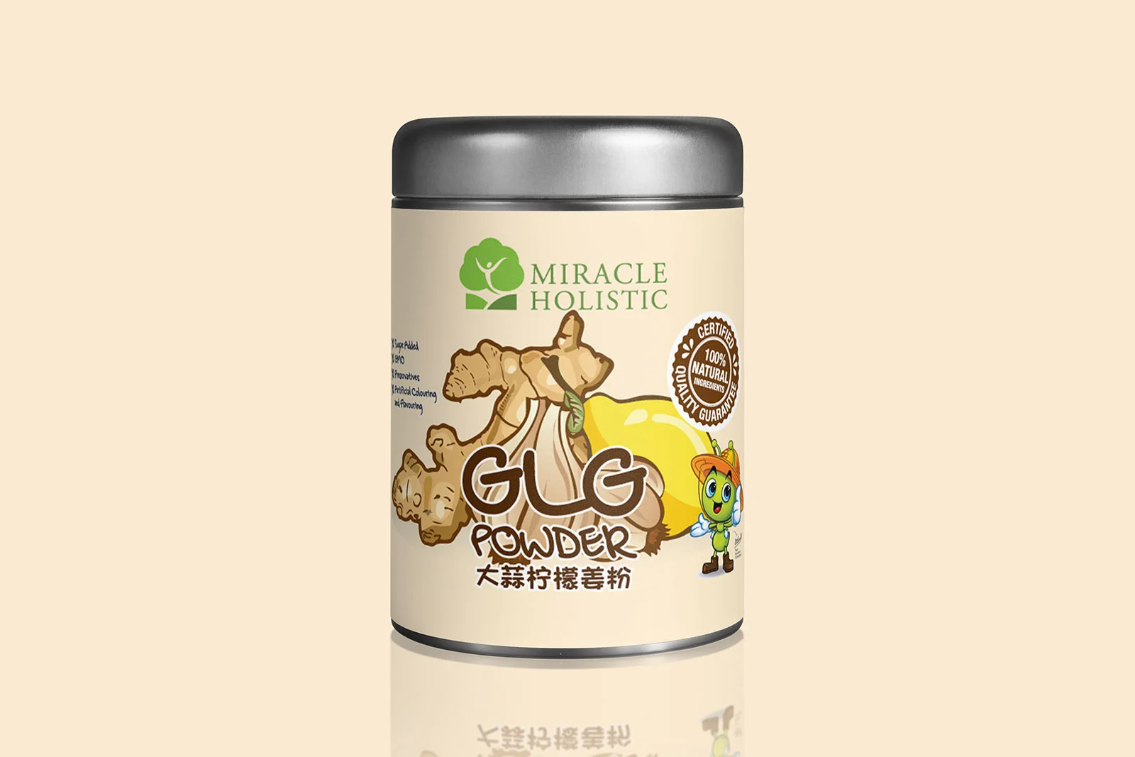 Miracle Holistic GLG Powder Packaging Design