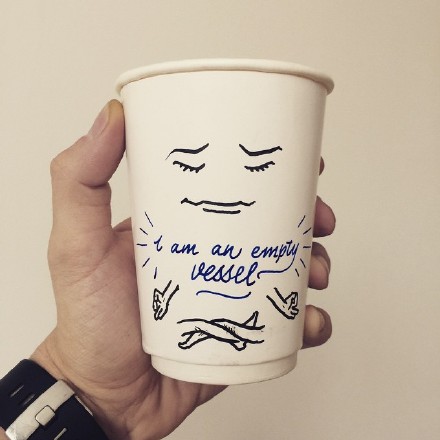 Paper cup drawing: I am an empty vessel~
