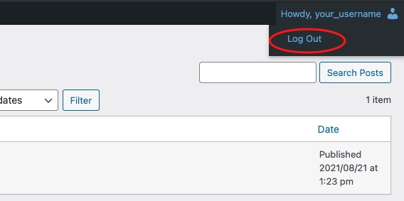 Logout from CMS