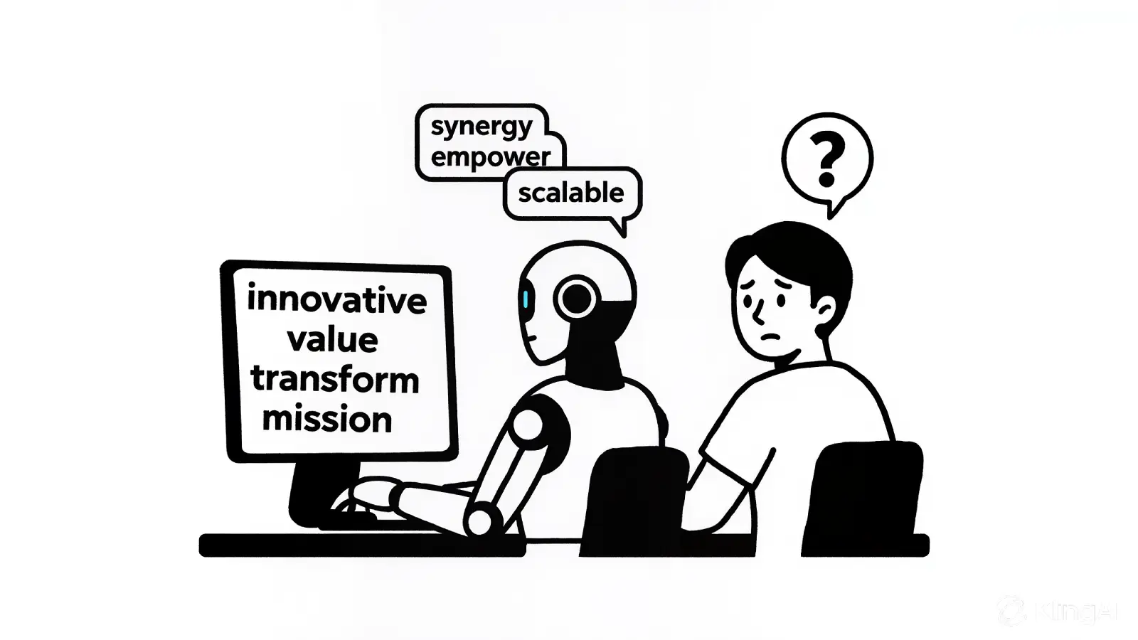 AI generating content with marketing buzz words.