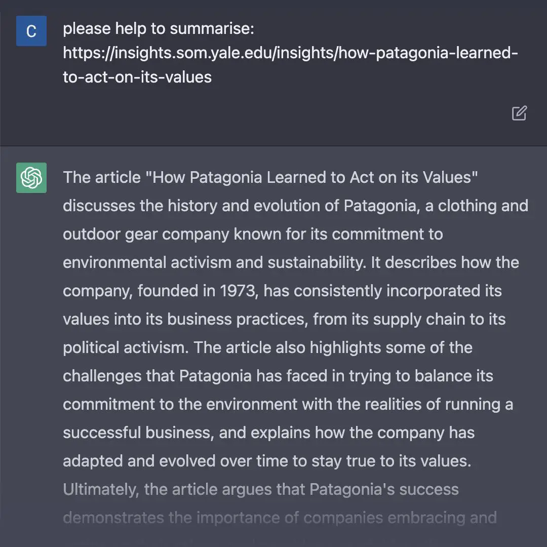 ChatGPT - Summarise