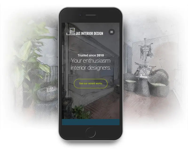 JAS Interior website mobile responsive screenshot JAS Interior website mobile responsive screenshot